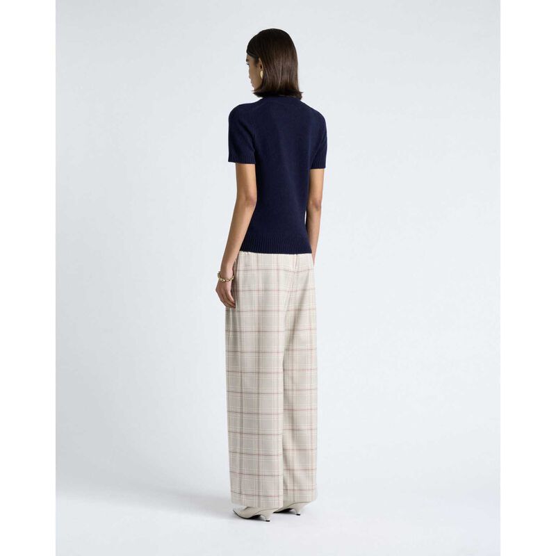 Cue Merino Cashmere Blend Mock Neck Short Sleeve Knit image number 1